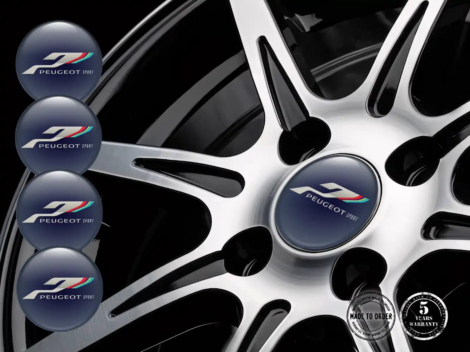 Peugeot Dekoration für Räder Hochwertige Harzlabels